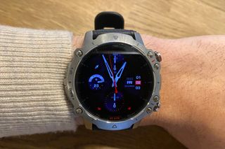 Male cyclist wearing the Amazfit Falcon which is one of the best smartwatches for cycling
